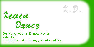 kevin dancz business card